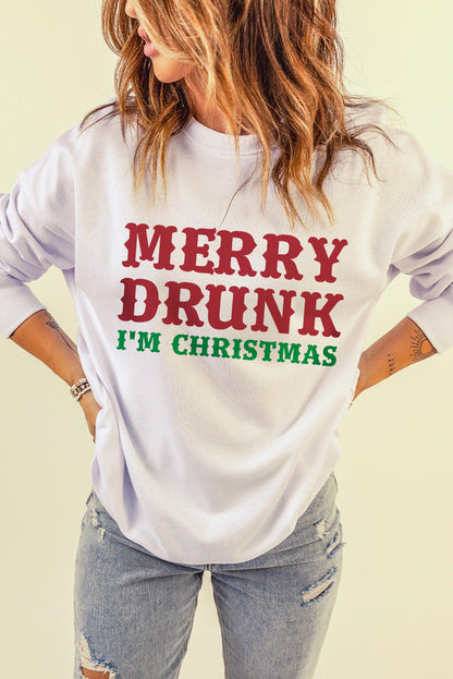 Slogan Graphic Dropped Shoulder Sweatshirt